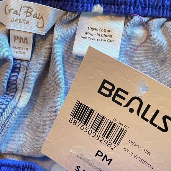 CORAL BAY Women’s Polka Dot Print Drawstring Twill Capris - Picture 6 of 8